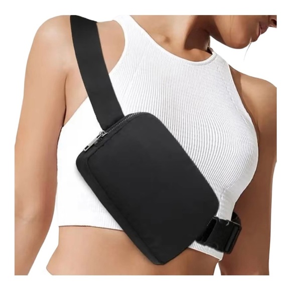 Source Unknown Handbags - SLING Bag, Black Women's Zipper Fanny Pack Versatile Nylon With Adjustable Strap